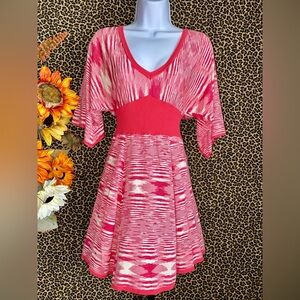 🦋B2G1🦋BCBGMaxAzria Soft Coral Colored V-Neck Sweater Dress/Tunic | X-SMALL |